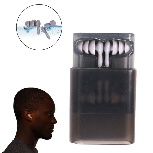 Set of 2 Pairs of Silicone Noise Reduction Earplugs Swimming Sleeping Hearing Protection Earplug Gray