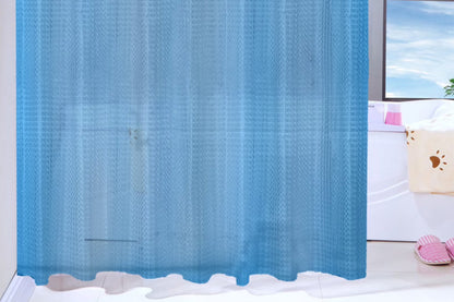 PEVA Shower Curtain Liner with Grommets and Hooks - Blue