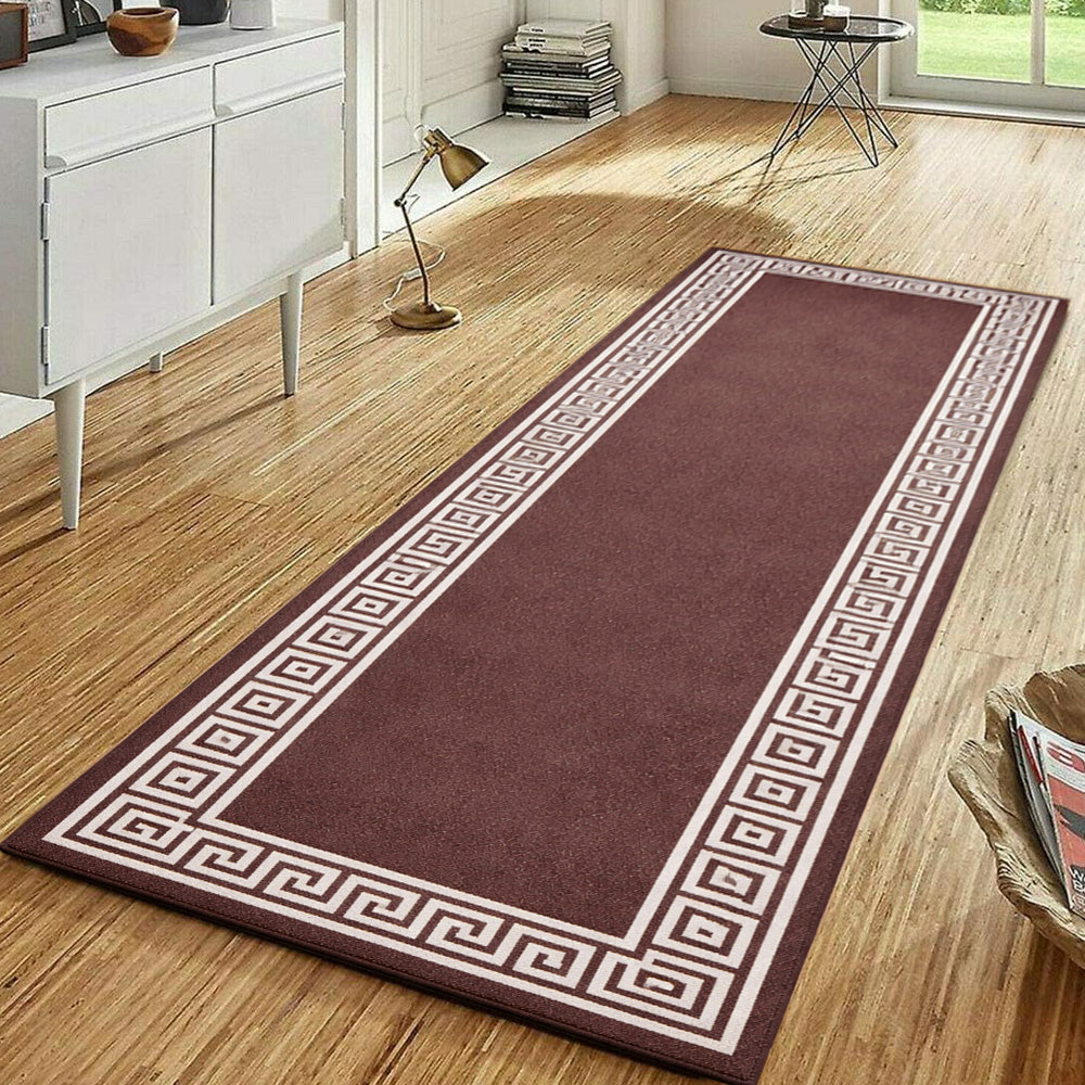 Long Washable Hallway Runner Rug Kitchen Entrance Floor Mat - Coffee