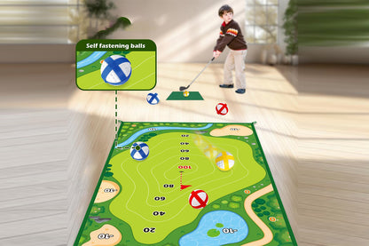 Golf Toys Set Garden Golf Game Set with All Golf Equipment Golf Hitting Mat and Training Golf Balls