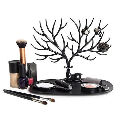 2Pcs Deer Tree Jewelry Display Organizer Necklace Earring Ring Stand Holder Show Rack