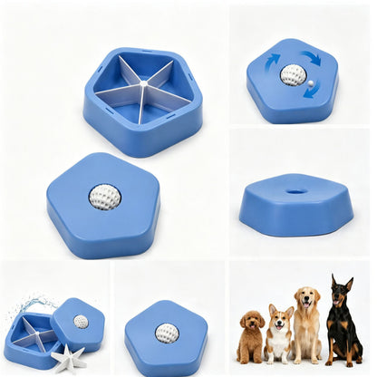 2 in 1 Removable Insert Slow Feeder Pet Bowl - Blue