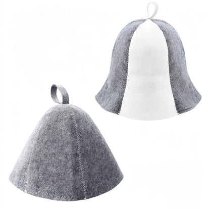 2 Pack Felt Sauna Hat Heat Insulation Sauna Cap for Men Women