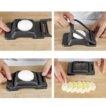 Aluminum Alloy Egg Slicer for Hard Boiled Eggs Strawberry Slicer for Sandwiches-Black