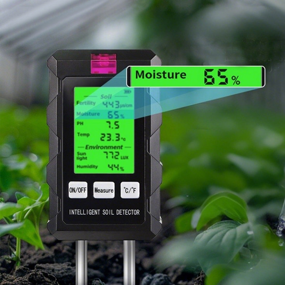 6 in 1 Soil Moisture Meter with PH Meter and Plant Temperature for Garden