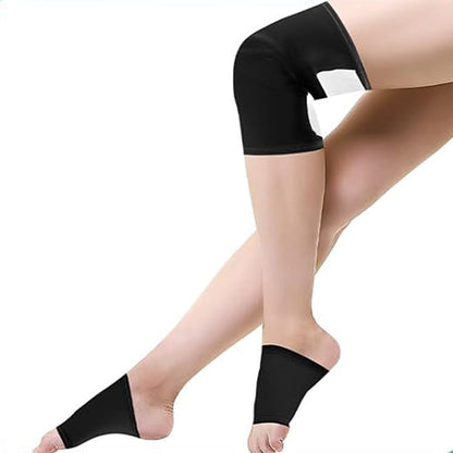9Pcs Set Reusable Castor Oil Packs Castor Oil Compress Pads Wraps for Neck Chest Waist Chest Knee Feet Black