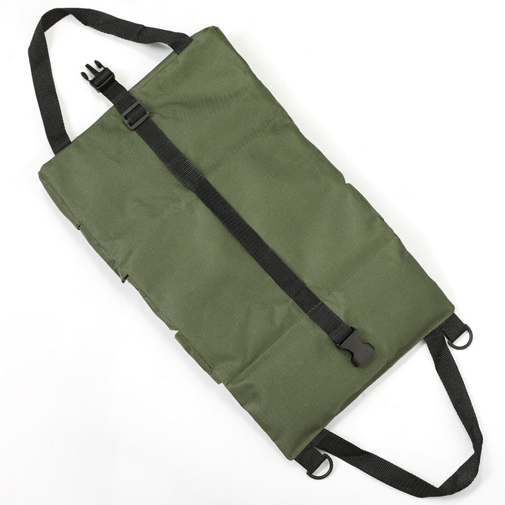 Roll Up Tool Bag Oxford Canvas Tool Organizer with 5 Zippered Pockets