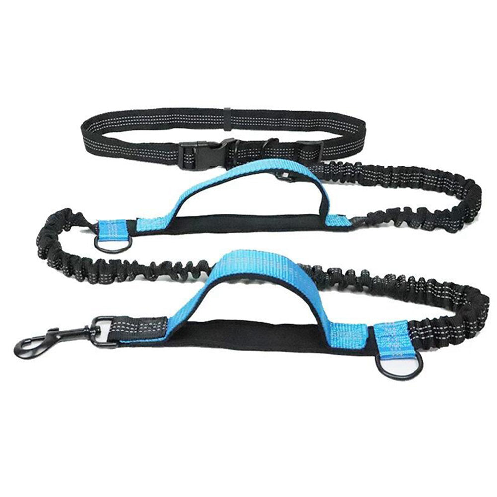 2 in 1 Hands Free Running Dog Leash for Walking Jogging-Blue
