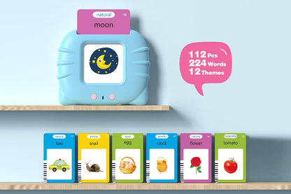 Talking Flash Cards Pocket Speech Toys 224 Sight Words Educational Language Learning Toys for Boys Girls Gifts-Blue