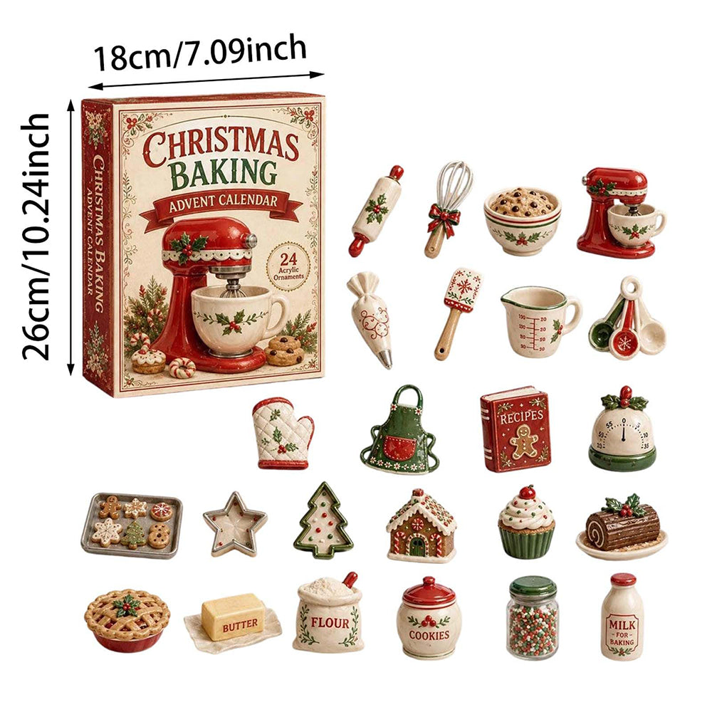 Christmas Advent Calendar 2D Acrylic Pickup Truck Ornaments - Baking
