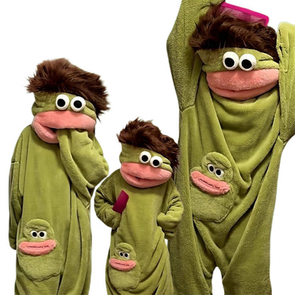 Monster Onesie Big Mouth Monster Onesie Soft Plush Loungewear for Sleeping-Green