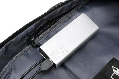 Business Laptop Backpack Anti-Theft USB Charging Port External Headphone Jack for Mens Womens -Black