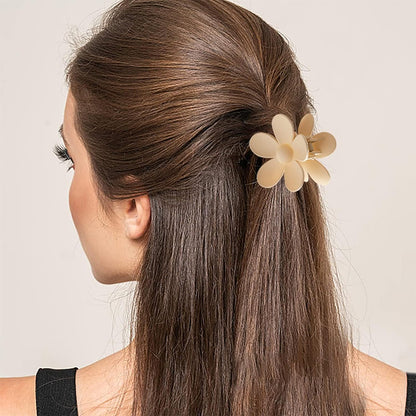 8Pcs Fall Winter Milk Coffee Tone Hair Claws Set Acrylic Hair Clips for Women
