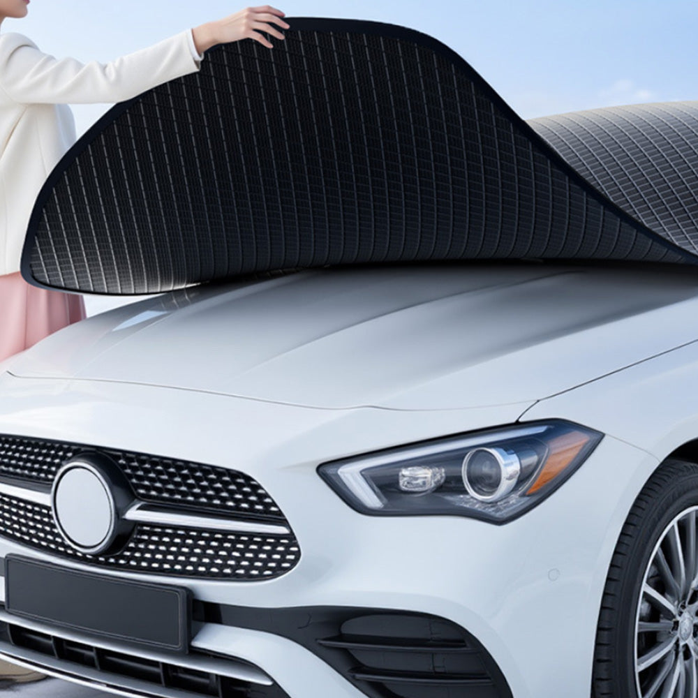 Oxford Fabric Car Windshield Cover Snow Ice Protector with Reflective Strips for Winter