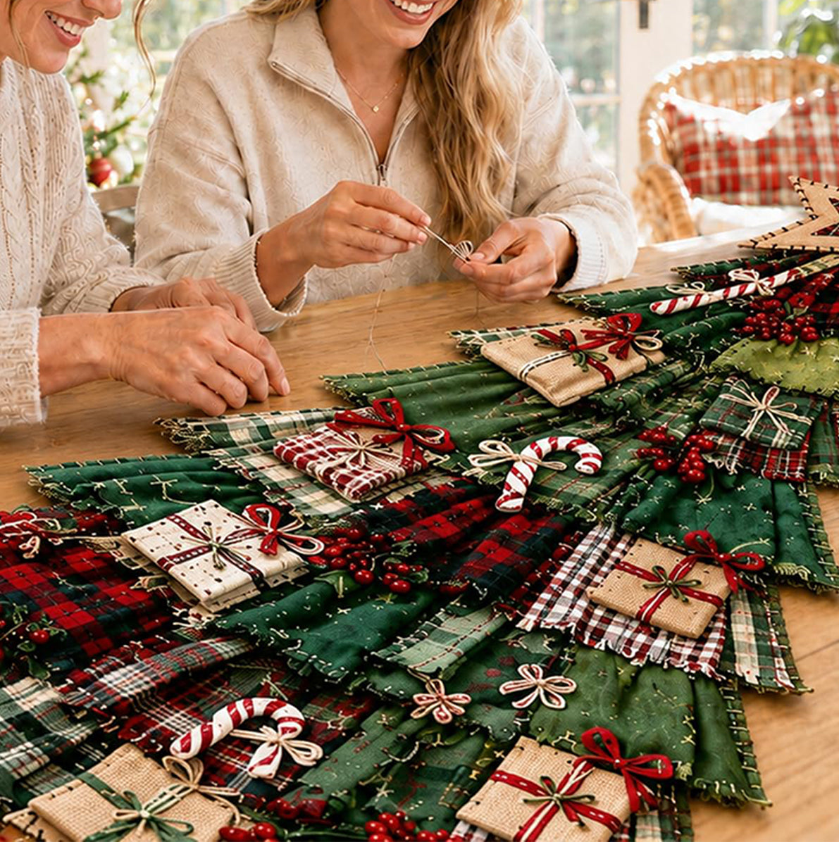 Christmas Tree Door Hanging Kit DIY Quilted Ornament - Green