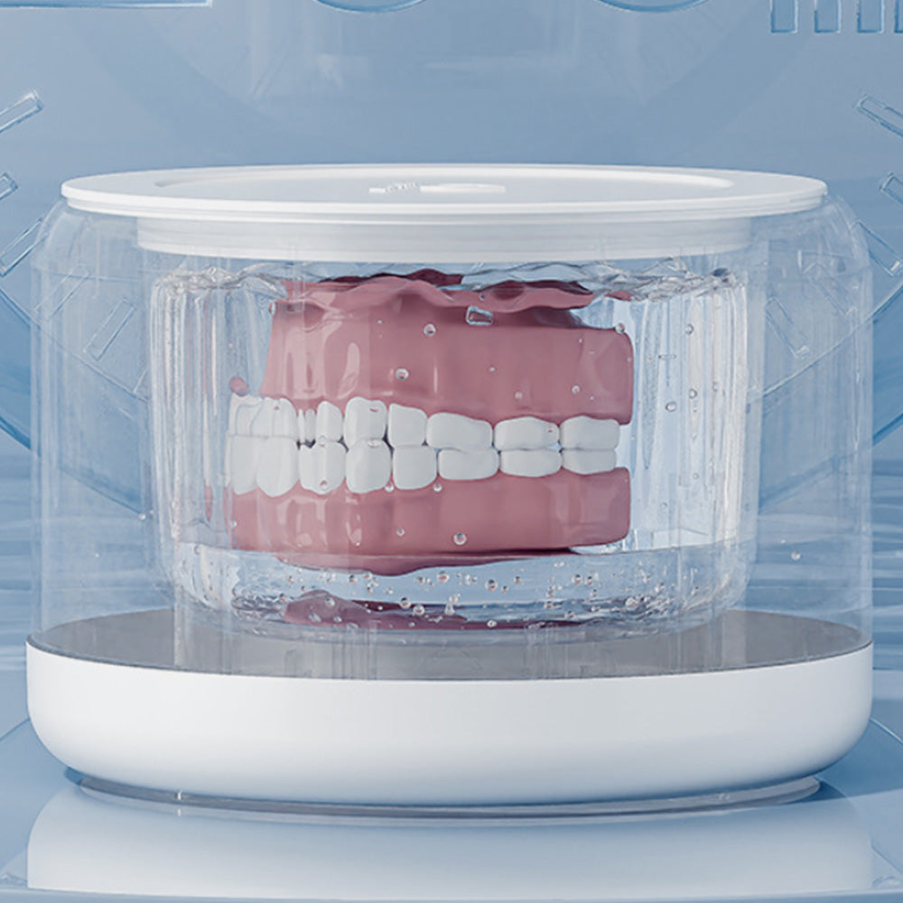 Dental Ultrasonic Retainer Cleaner Machine 50kHz Ultrasonic Denture Cleaner with 200ML Capacity Ultrasonic Cleaner