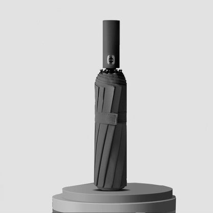 Automatic Folding Umbrella UV Protection Sun Umbrella with Safe Reflective Stripe Black