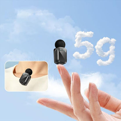 Dual Sender Mini Wireless Lavalier Mic with USB C Lightning Adapters