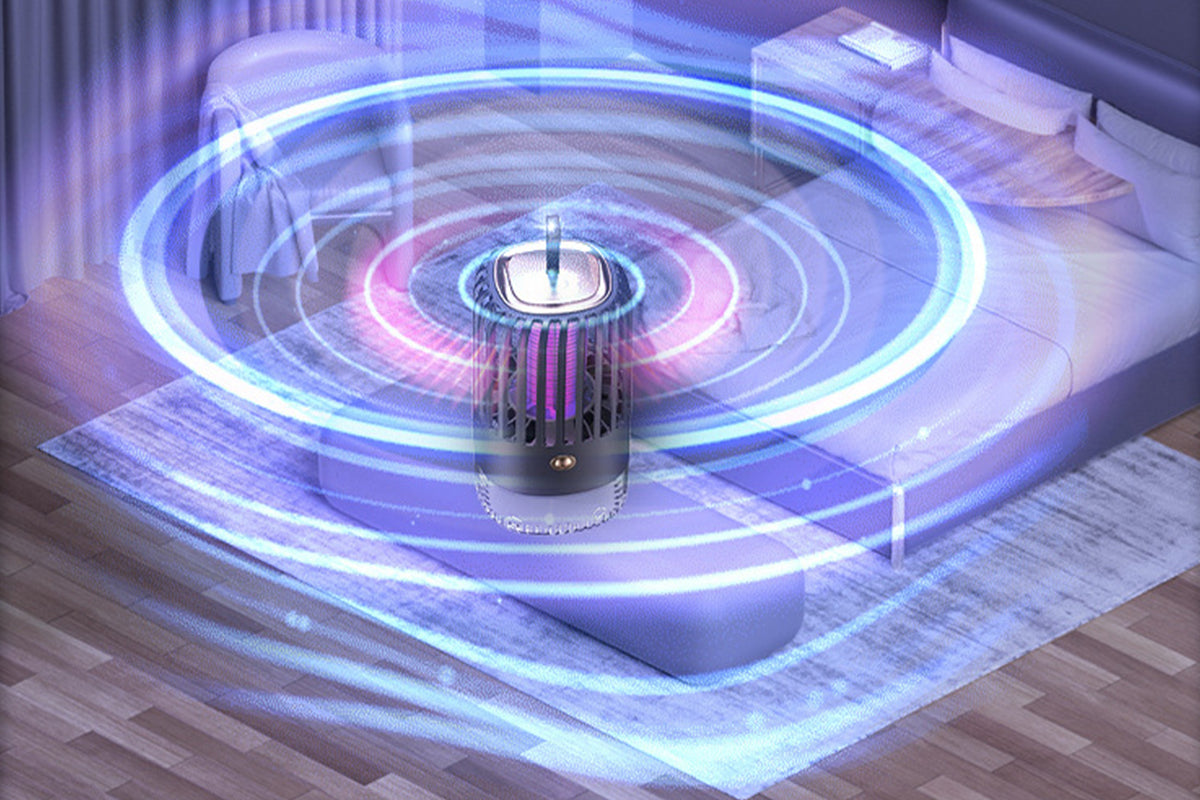 USB Rechargeable UV Light Mosquito Killer Portable Fly Zapper With Hanging Hoop-Blue