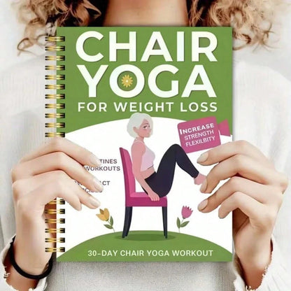 Chair Yoga Book Home Fitness Training Journal-Green