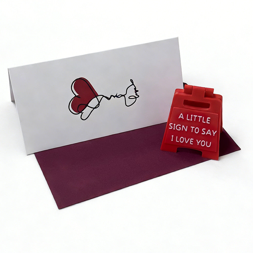 2Pcs A Little Sign to Say I Love You Mini Ornament Plaque for Home Desk Decoration