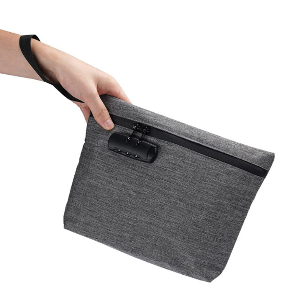 Lockable Smell Proof Bag Odor Proof Zipper Stash Carry Pouch with Combination Lock Grey