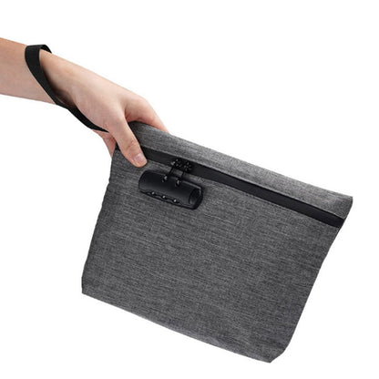 Lockable Smell Proof Bag Odor Proof Zipper Stash Carry Pouch with Combination Lock Grey