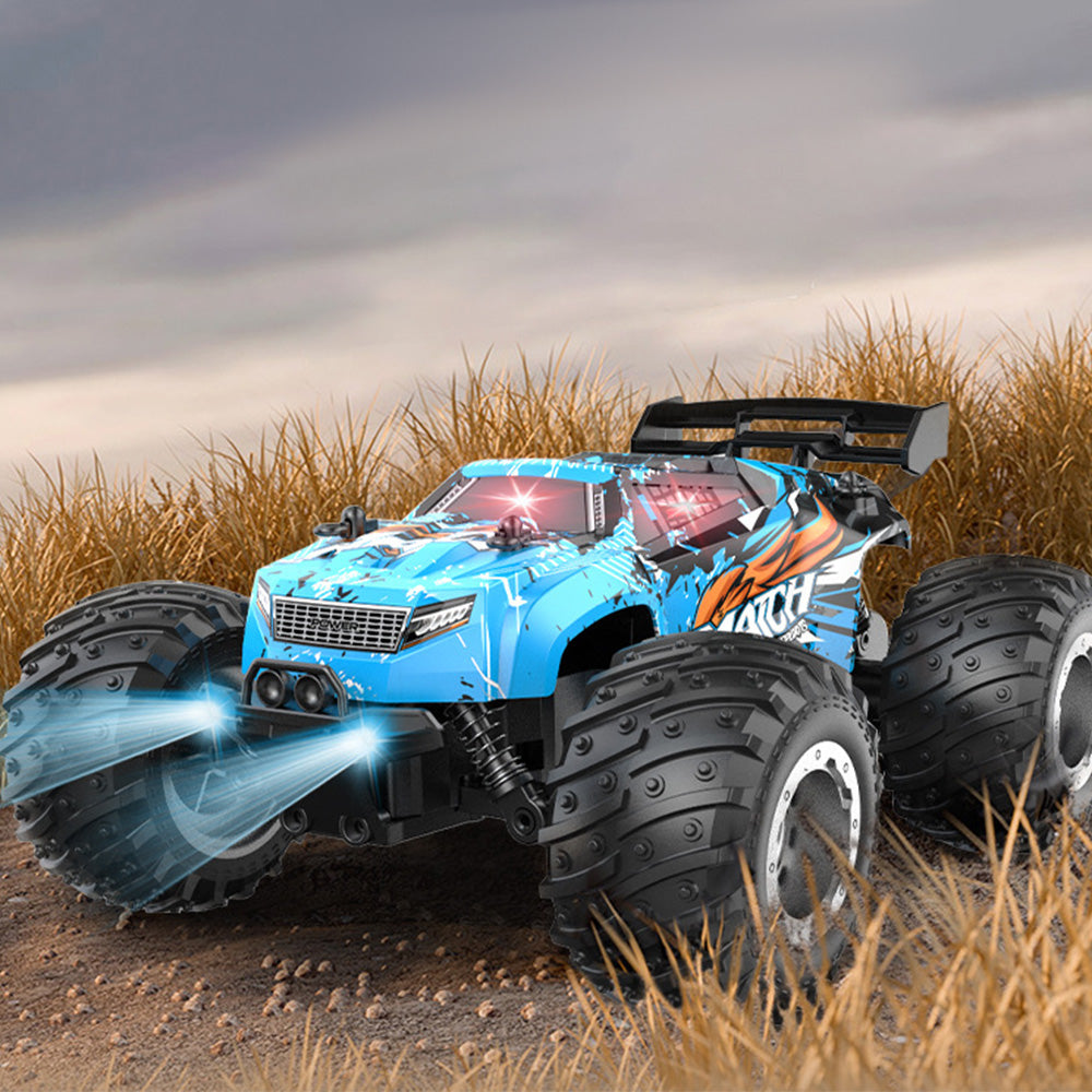 1:18 Scale Remote Control Car All-Terrain RC Truck with LED Lights Blue