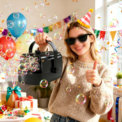 Portable Electric Bubble Machine Party Bubble Blower - Black