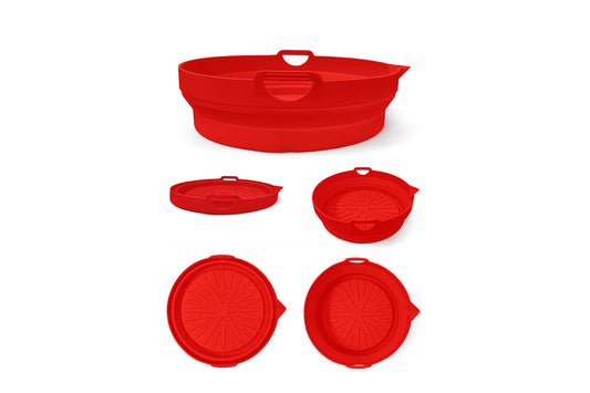 Silicone Air Fryer Liners Reusable Pot Oven Liner Baking Tray-Red