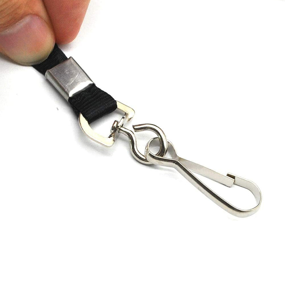 50 Flat ID Badge Lanyards with 360 Degree Swivel Hooks - Black