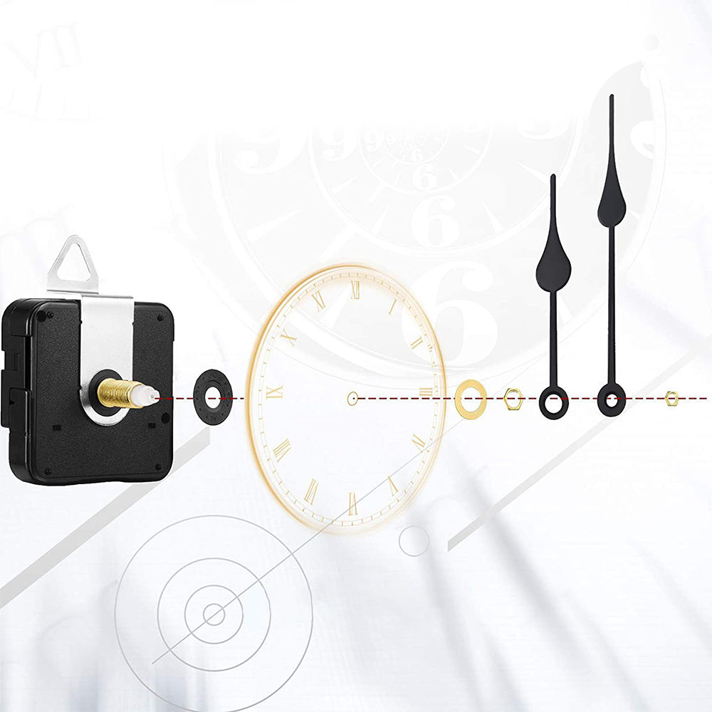 Replacement Quartz Clock Movement Kit Mechanism Motor and Metal Hands Fittings Style 2