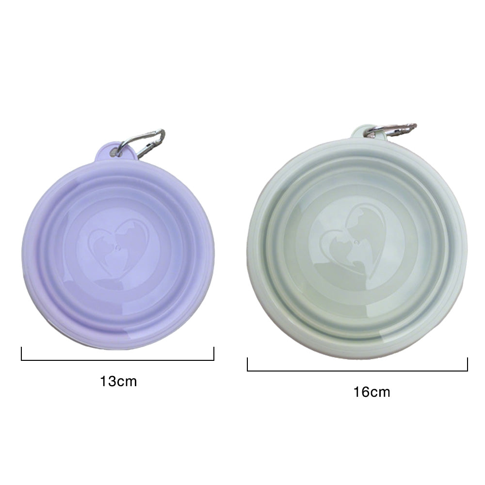 2 Pack Foldable Collapsible Dog Cat Pet Bowl