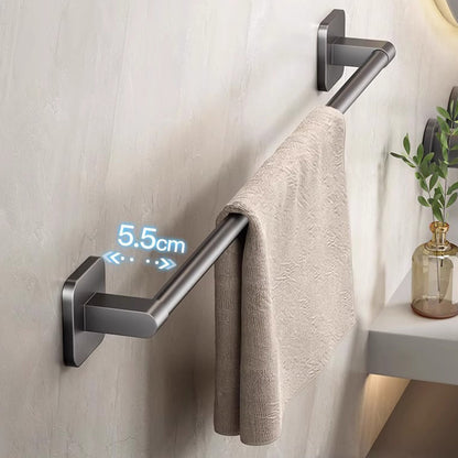 60cm Self-Adhesive Towel Holder Hand Towel Rack No Drilling Robe Hooks Towel Rail