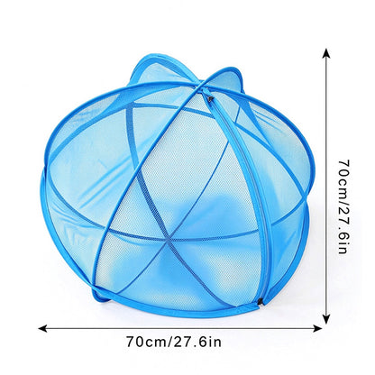 Foldable Pop Up Mesh Pet Playpen Tent with Zipper for Cats  - Blue