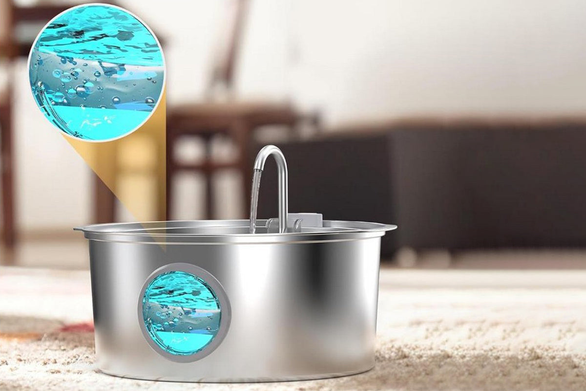 Stainless Steel Cat Water Fountain 3.2L Quiet Cat Fountain for Pets Small Animals