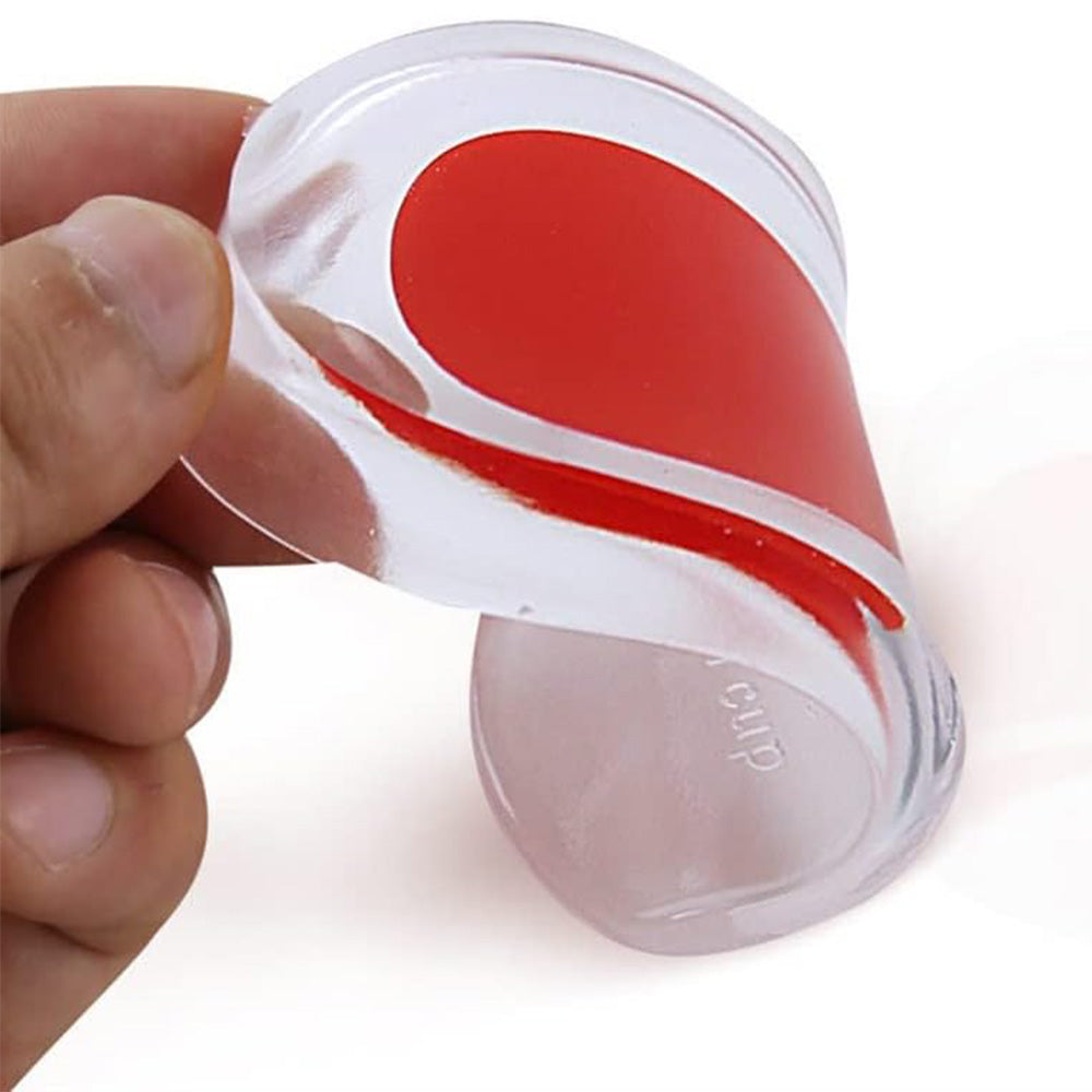 Pair of Gel Shoe Cushion Heel Insole Foot Insert Heel Pads Red