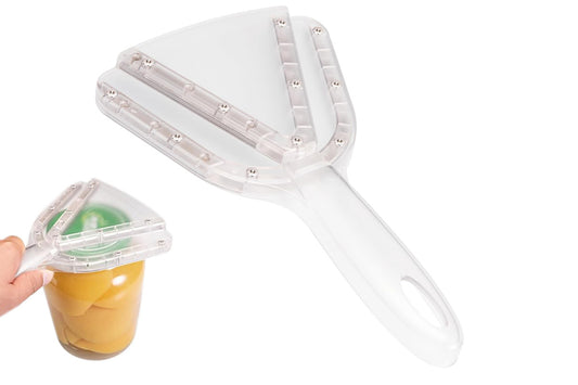 2Pcs Kitchen Can Opener Dual-Layer Adjustable Jar Opener Bottle Opener for Various Lids -Transparent