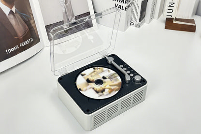 Retro CD Player Multifunctional Music Player with Bluetooth FM Radio for Home Use-White