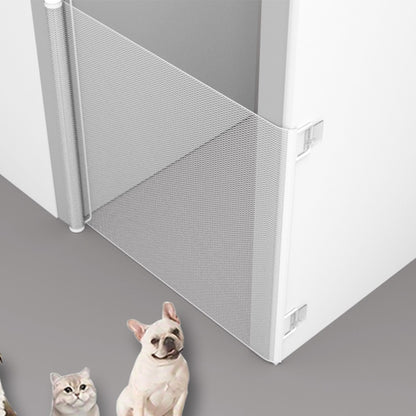 Retractable Dog Gate for Outdoor Staris Hallways Doorways No Drill-White