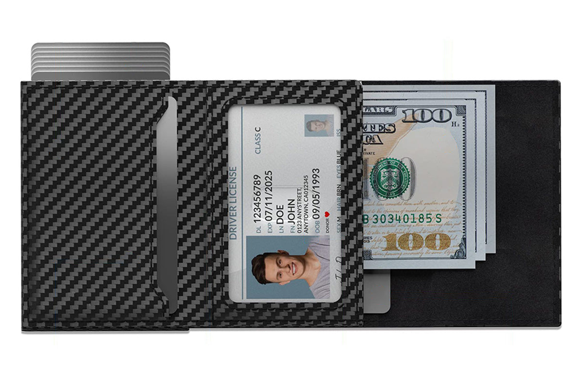 Smart Wallet for AirTag RFID Blocking Leather Card Holder with ID Window Cash Slot
