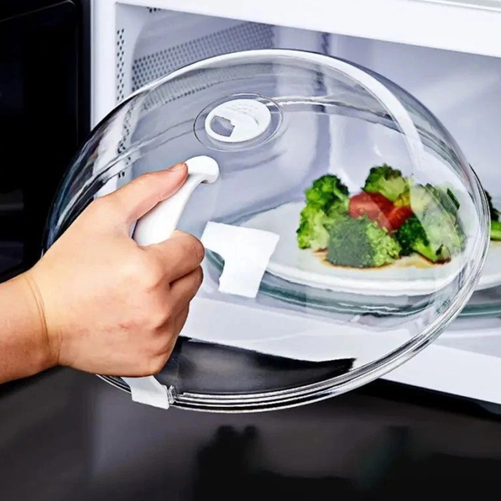 Microwave Splatter Cover with Handle for Food Plate Bowl  - L