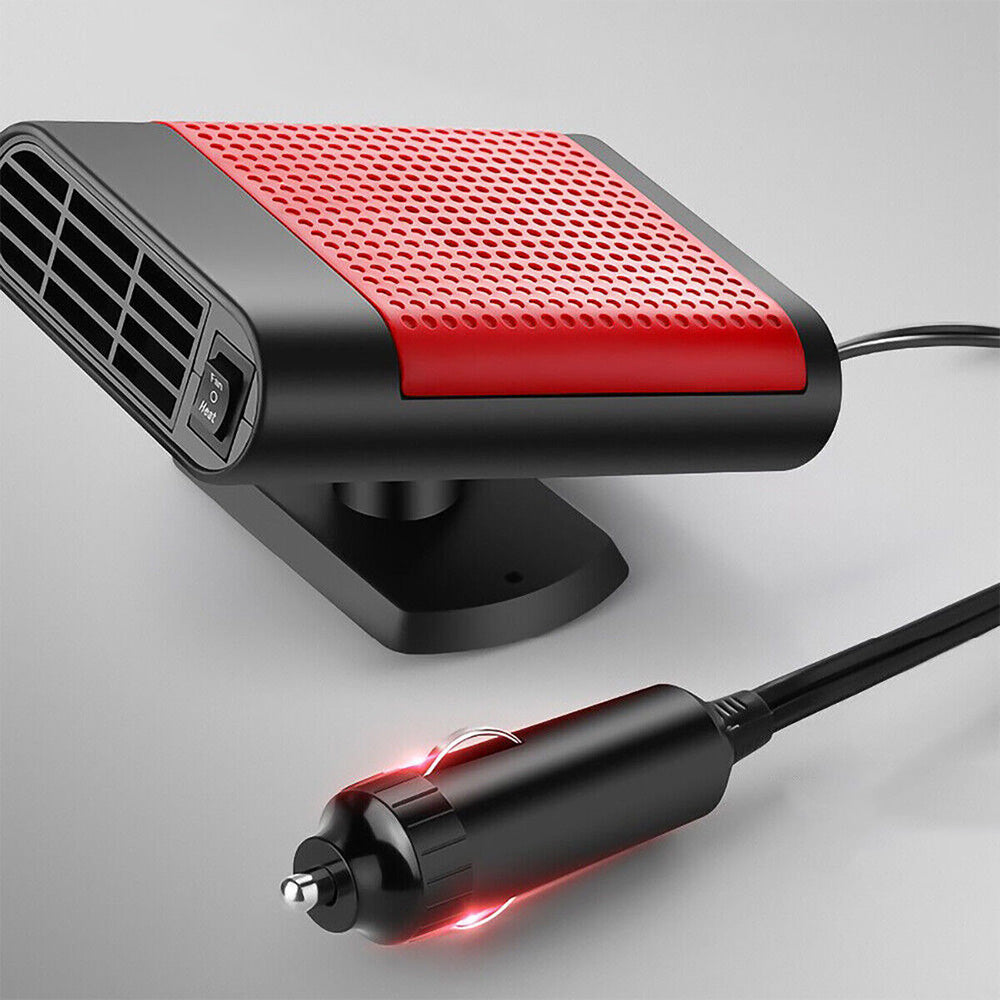 12V Car Electric Heater Cigarette Lighter Powered Heating Fan Defogger Defroster Demister Red