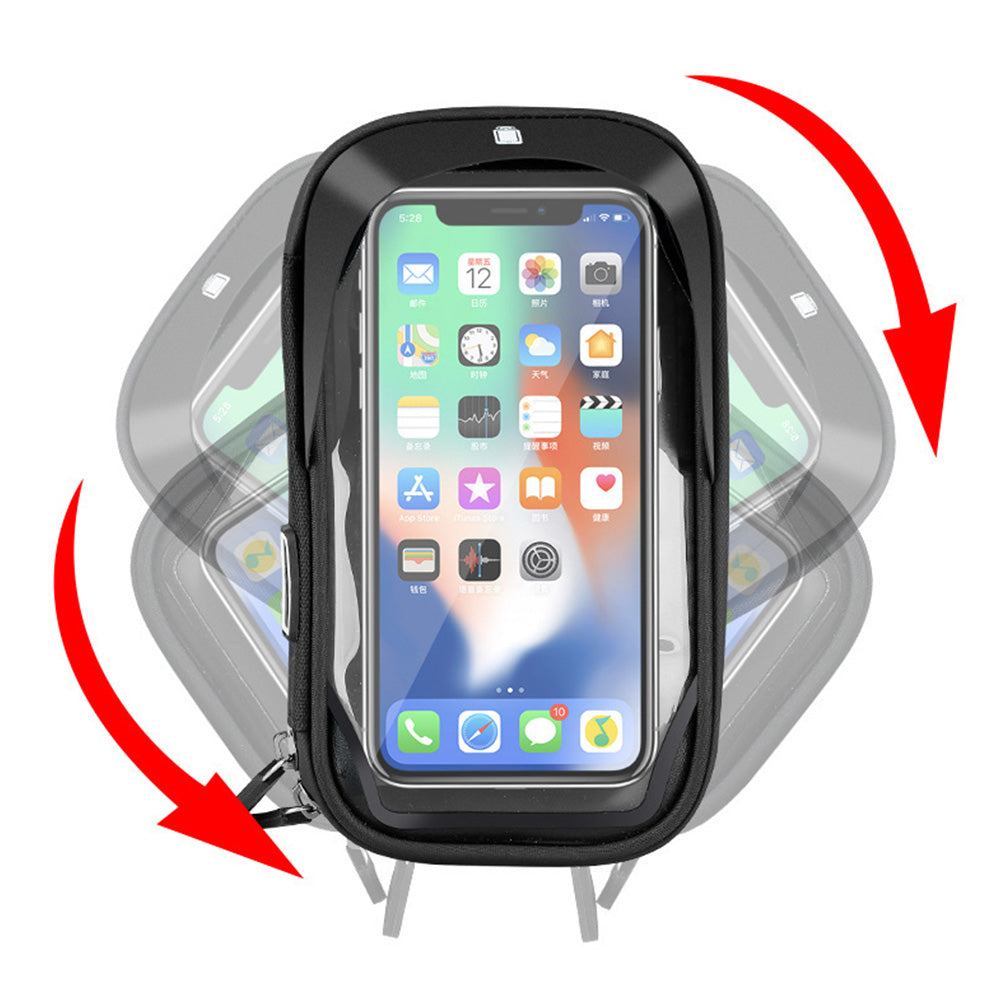 Waterproof Bike Phone Holder Fully Enclosed Touch Sensitive Bike Handlebar Phone Mount-Black