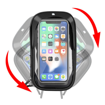 Waterproof Bike Phone Holder Fully Enclosed Touch Sensitive Bike Handlebar Phone Mount-Black