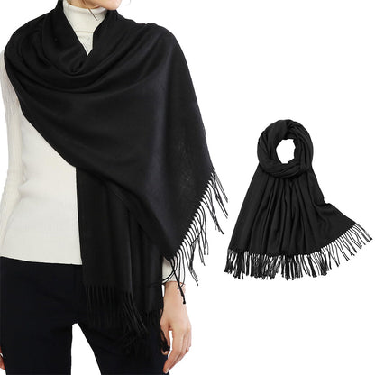 Winter Scarf for Women Shawls Wraps for Evening Dresses Large Warm Soft Scarves-Black