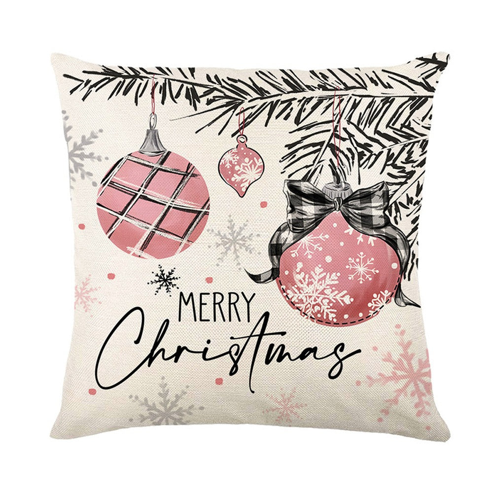 4pcs Merry Christmas Pillow Covers Throw Pillow Case 45x45cm Christmas Decorations For Sofa Couch Without Pillow Core