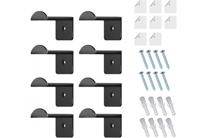 8Pcs Hat Hooks for Wall Cowboy Hat Rack Organizer for Baseball Caps -Black