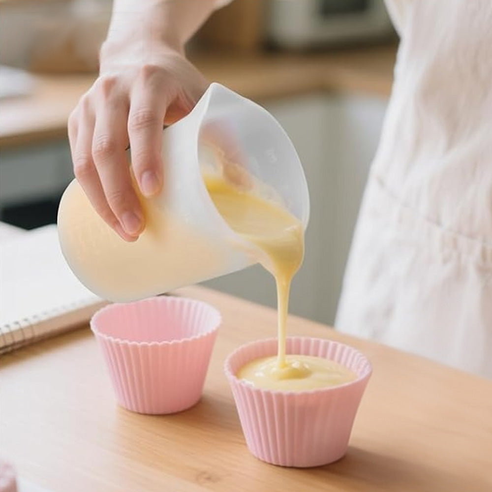 4-Pack Silicone Measuring Cups for DIY Baking and Cooking