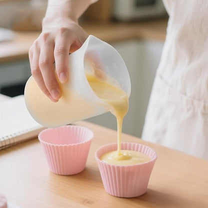 4-Pack Silicone Measuring Cups for DIY Baking and Cooking